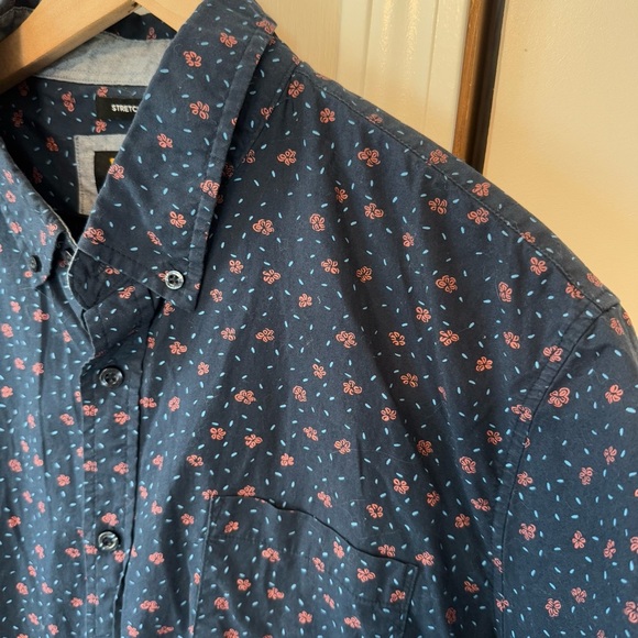 Lee Men’s Floral Button Down Short Sleeve Shirt Relaxed Fit Size XL - Picture 5 of 10